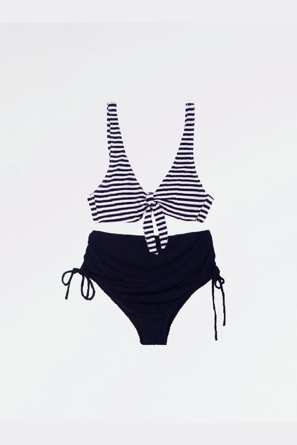 Ohma! Gestreifter Umstandsbikini mit Texturmix mit Print