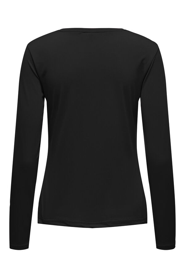 Womensecret T-shirt com detalhe de logo preto