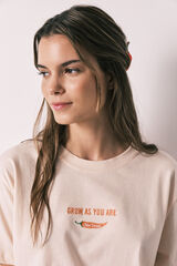 Women'secret T-shirt &agrave; manches courtes 100% coton orange rouge