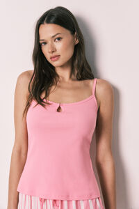 Women'secret Pijama corto tirantes algod&oacute;n y viscosa rosa