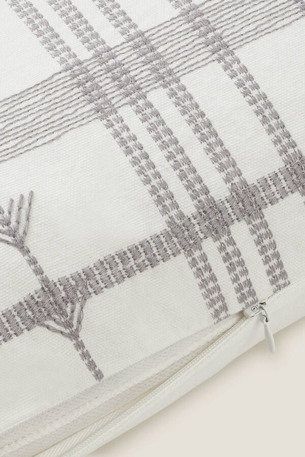 Womensecret Embroidered tassels cushion cover grey