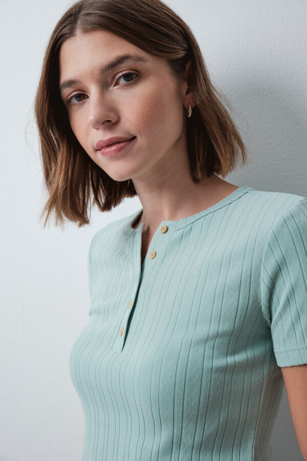 Women'secret Green short sleeve T-shirt beige
