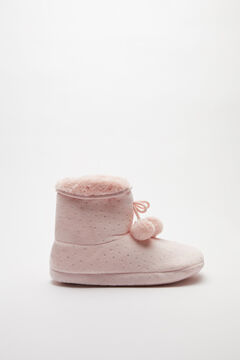 Womensecret Pink sparkly pompom fur slipper boots pink