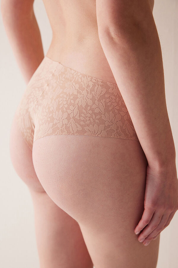 Penti Laser Cut Lace Brazilian Panties grey