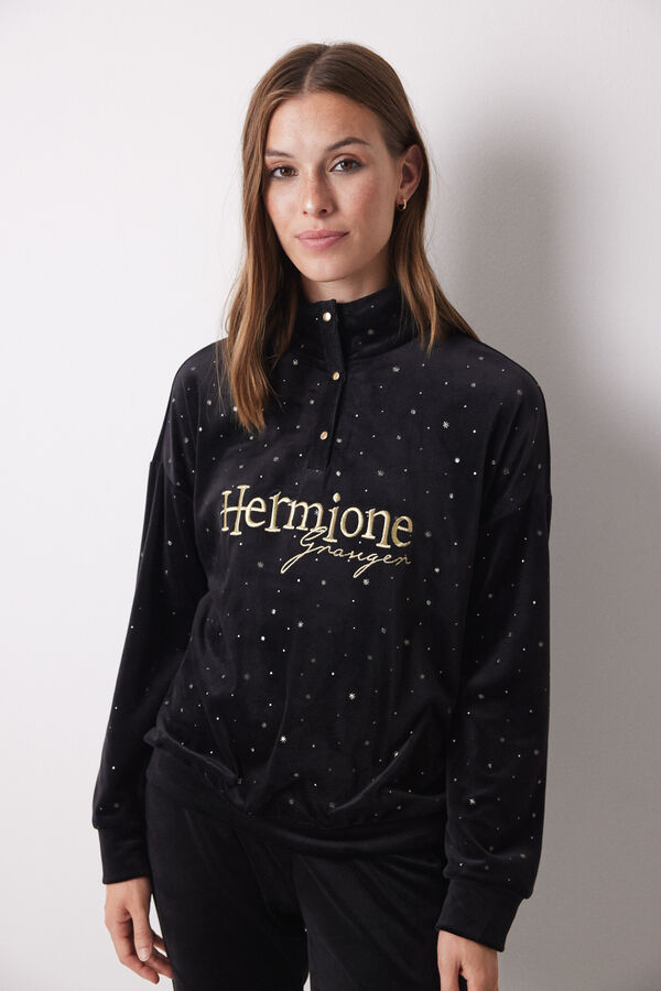 Womensecret Pyjama long Hermione en velours noir