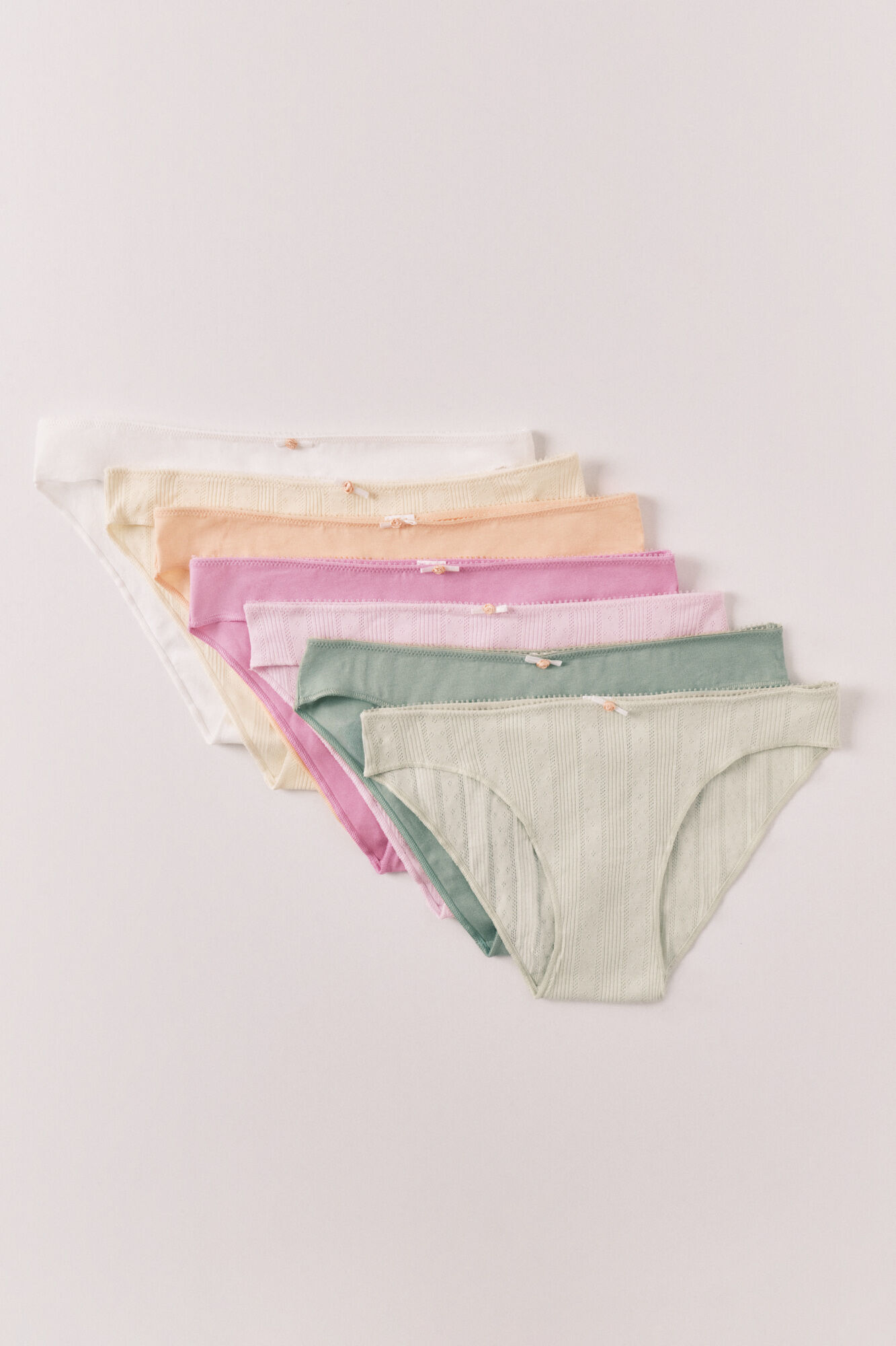 Women'secret Multicoloured cotton pointelle classic panties 7-pack