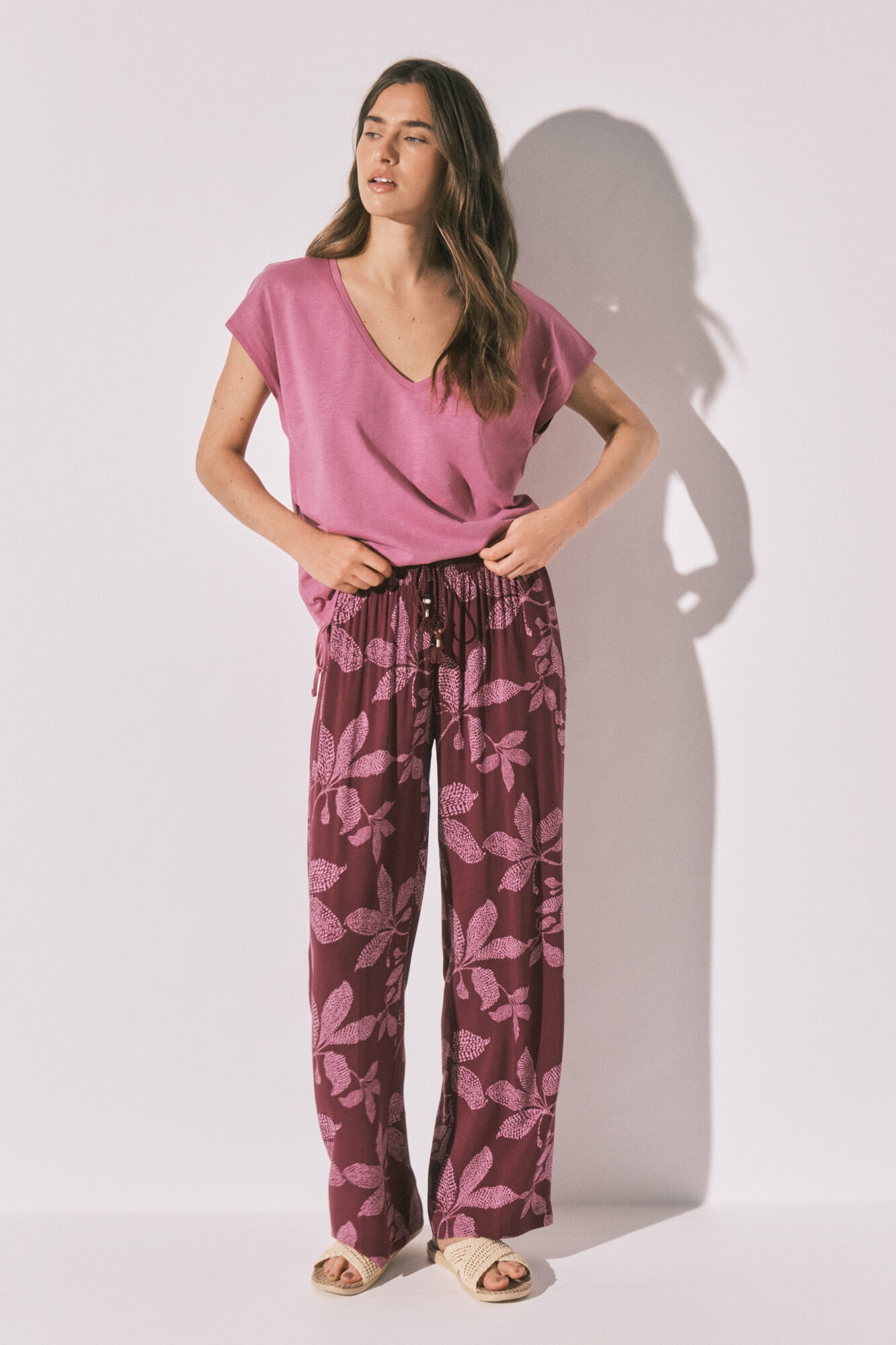 Women'secret Lilac cotton ruched T-shirt
