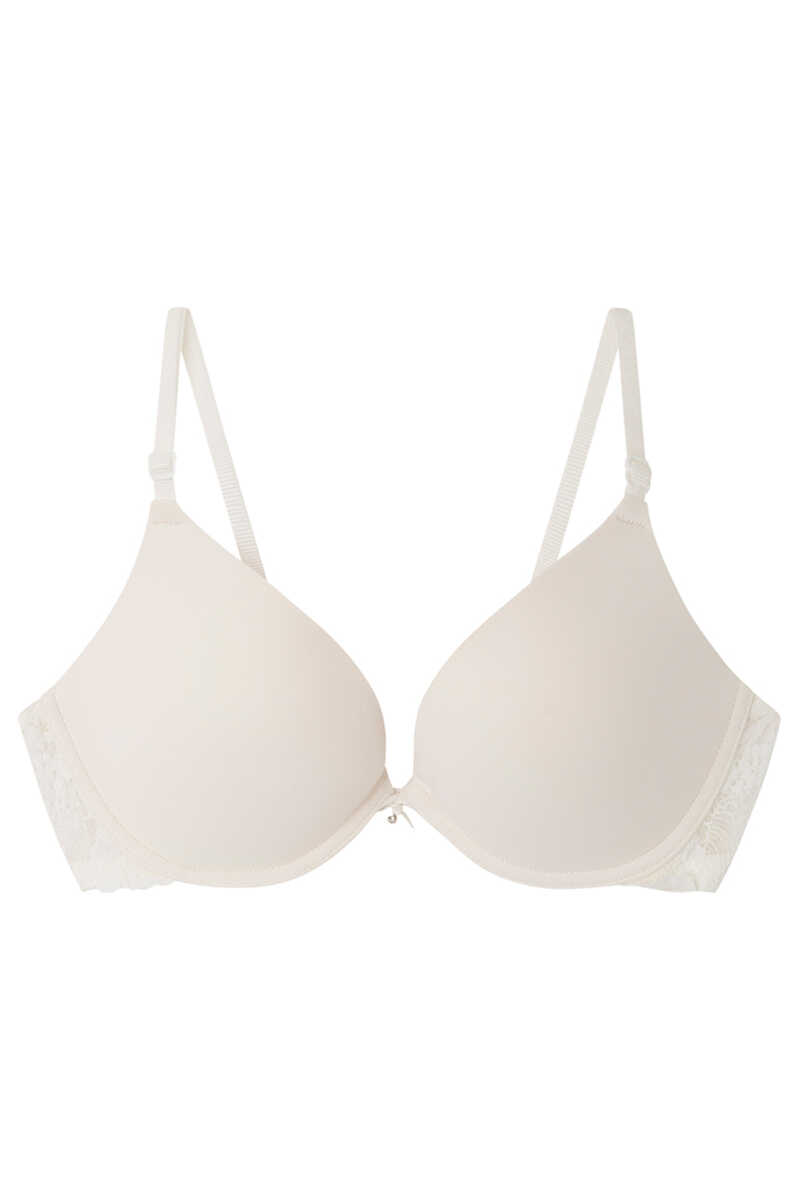 Womensecret GORGEOUS White tulle microfibre and lace push-up bra white