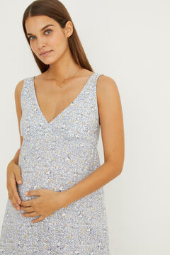 Womensecret Snoopy flowers organic cotton short "maternity" nightgown blue