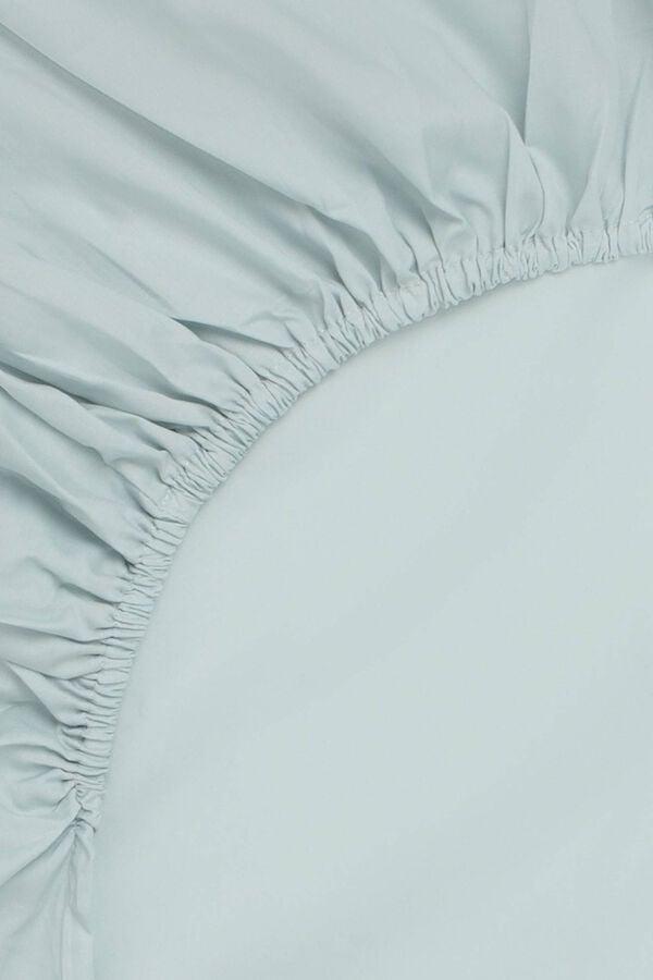 Womensecret Spannbetttuch Bio-Baumwolle. Bett 150-160 cm. Blau