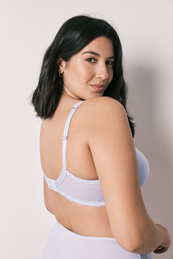 Women'secret Sujetador reductor microfibra y encaje azul REAL azul