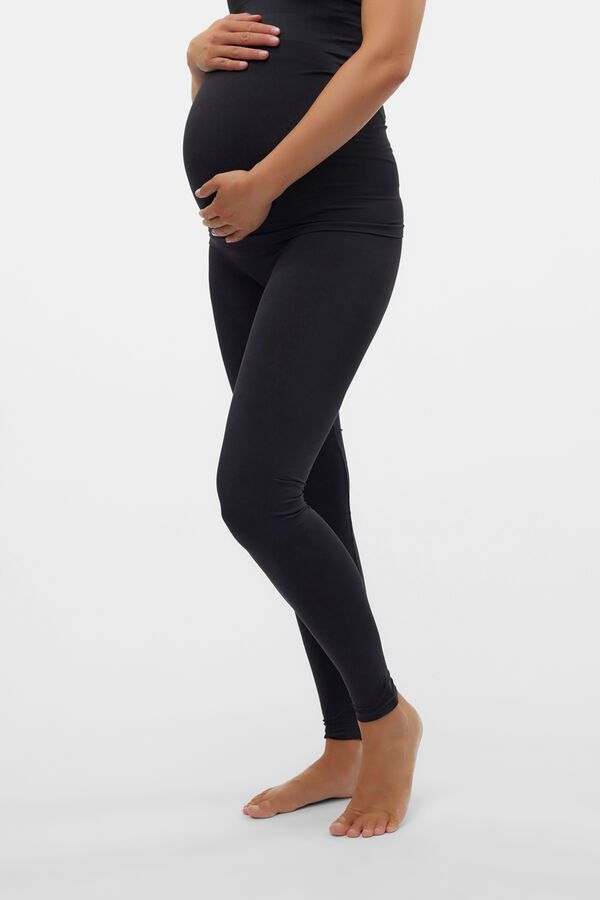 Mamalicious Lange Maternity-Leggings Schwarz