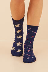 Women'secret Pack 3 pares meias algod&atilde;o Natal estampado