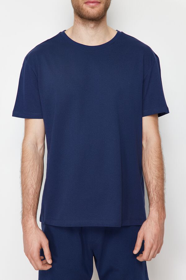 Trendyol Conjunto de pijama corto liso azul