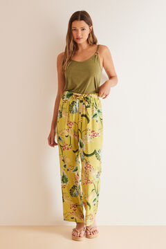 Womensecret Long floaty floral trousers Print