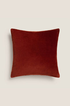 Womensecret Capa travesseiro veludo algodão bordado 45 x 45 cm. vermelho