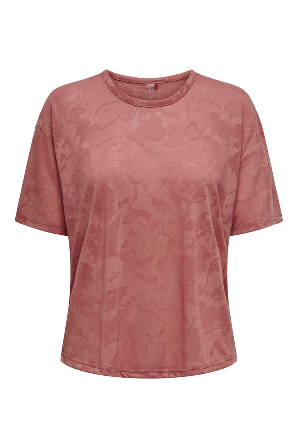 Only Play Camiseta t&eacute;cnica transparente de manga curta rosa