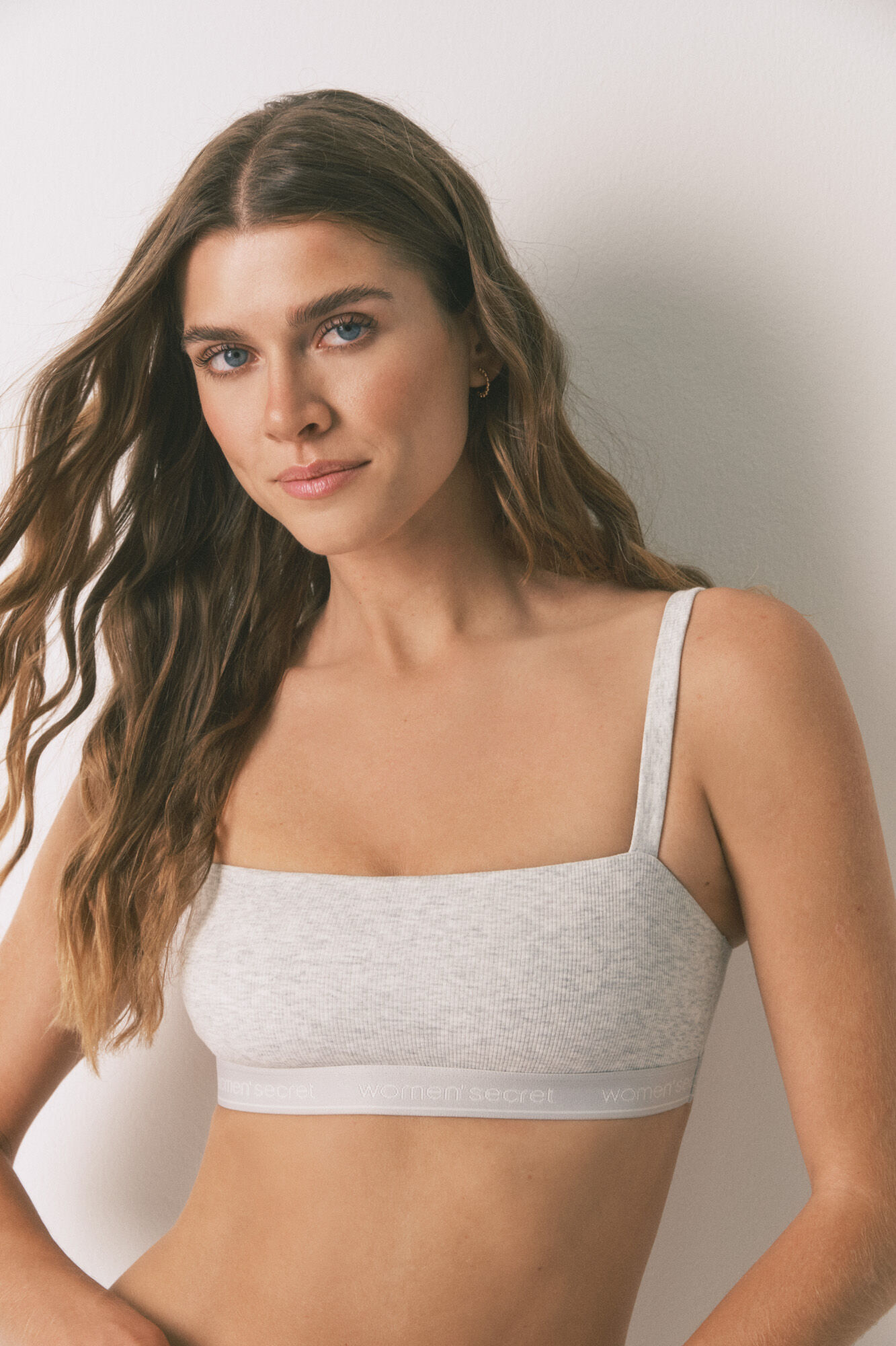 Women'secret Top sin costuras algod&oacute;n gris