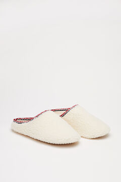 Womensecret Beige faux shearling slippers beige