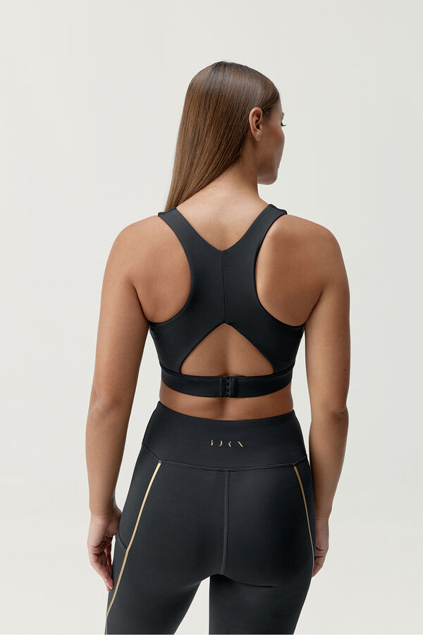 Born Living Yoga Soutien top desportivo Gold Black preto