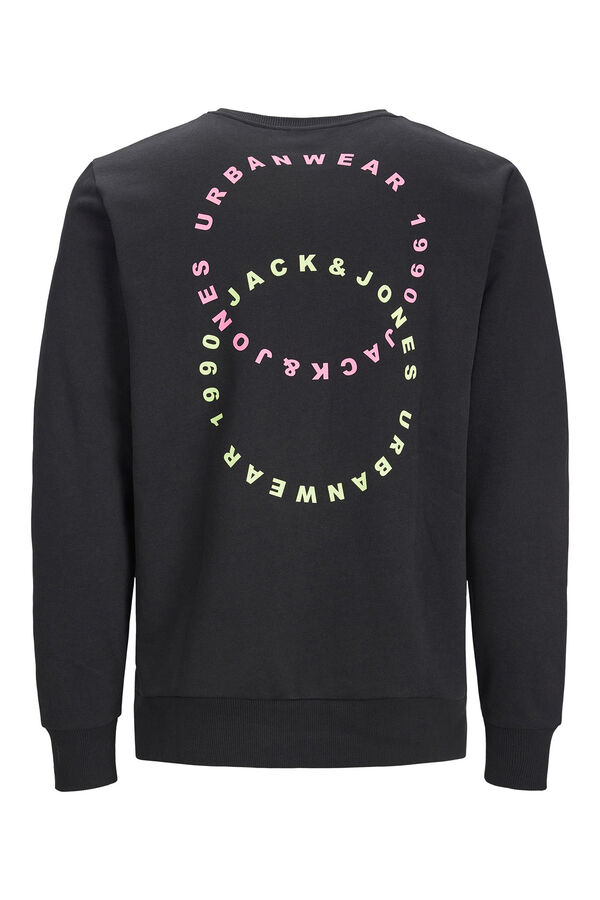 Jack & Jones Sudadera cuello redondo print trasero black