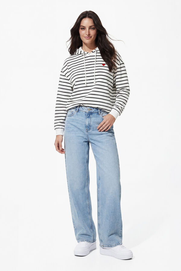 Pieces Sweatshirt com capuz branco