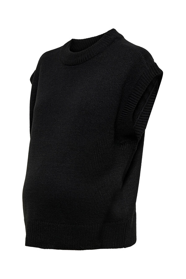 Only Maternity Chaleco de punto maternity negro