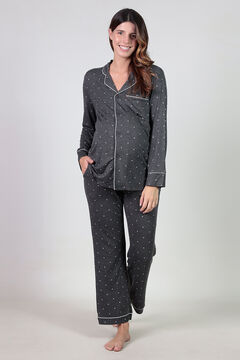 Womensecret Pack pijama maternity con corazones gris