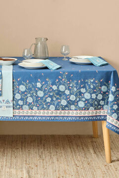 Womensecret Toalha de mesa anti manchas com flores azul