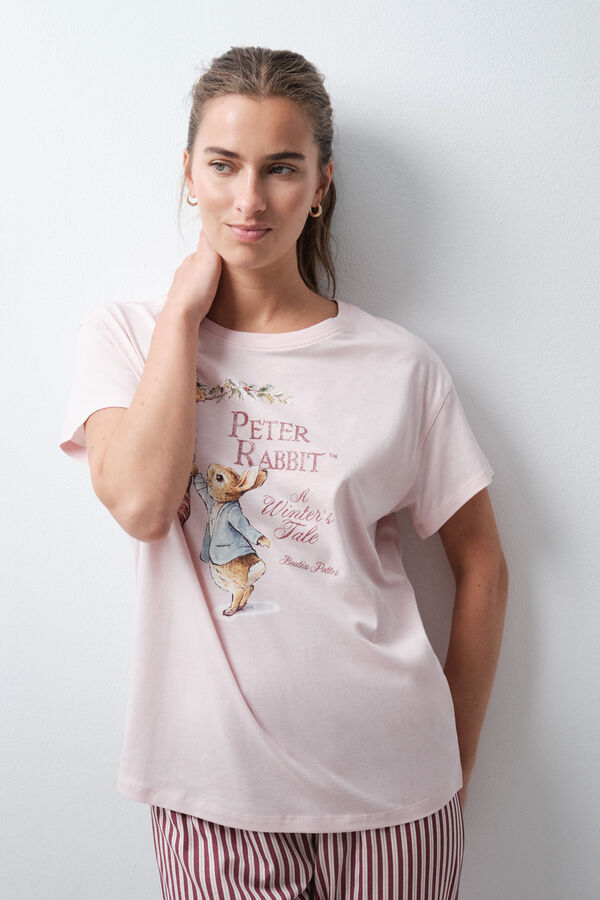Women'secret Peter Rabbit cotton short sleeve long pyjamas pink