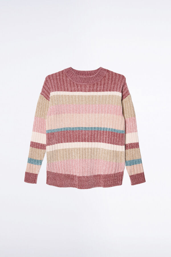 Ohma! Jersey rayas de chenilla con cremalleras estampado