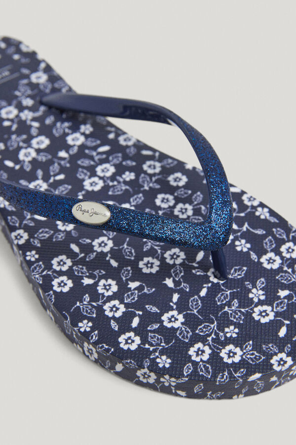 Pepe Jeans Chanclas de playa estampado floral azul