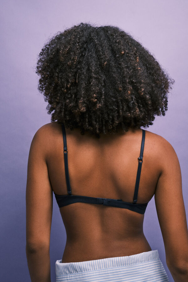 HI&BYE Navy padded triangle bra blue