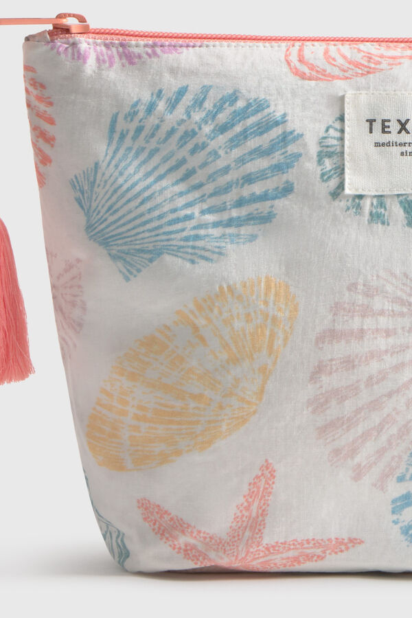 Textura Neceser algod&oacute;n mundo submarino estampado