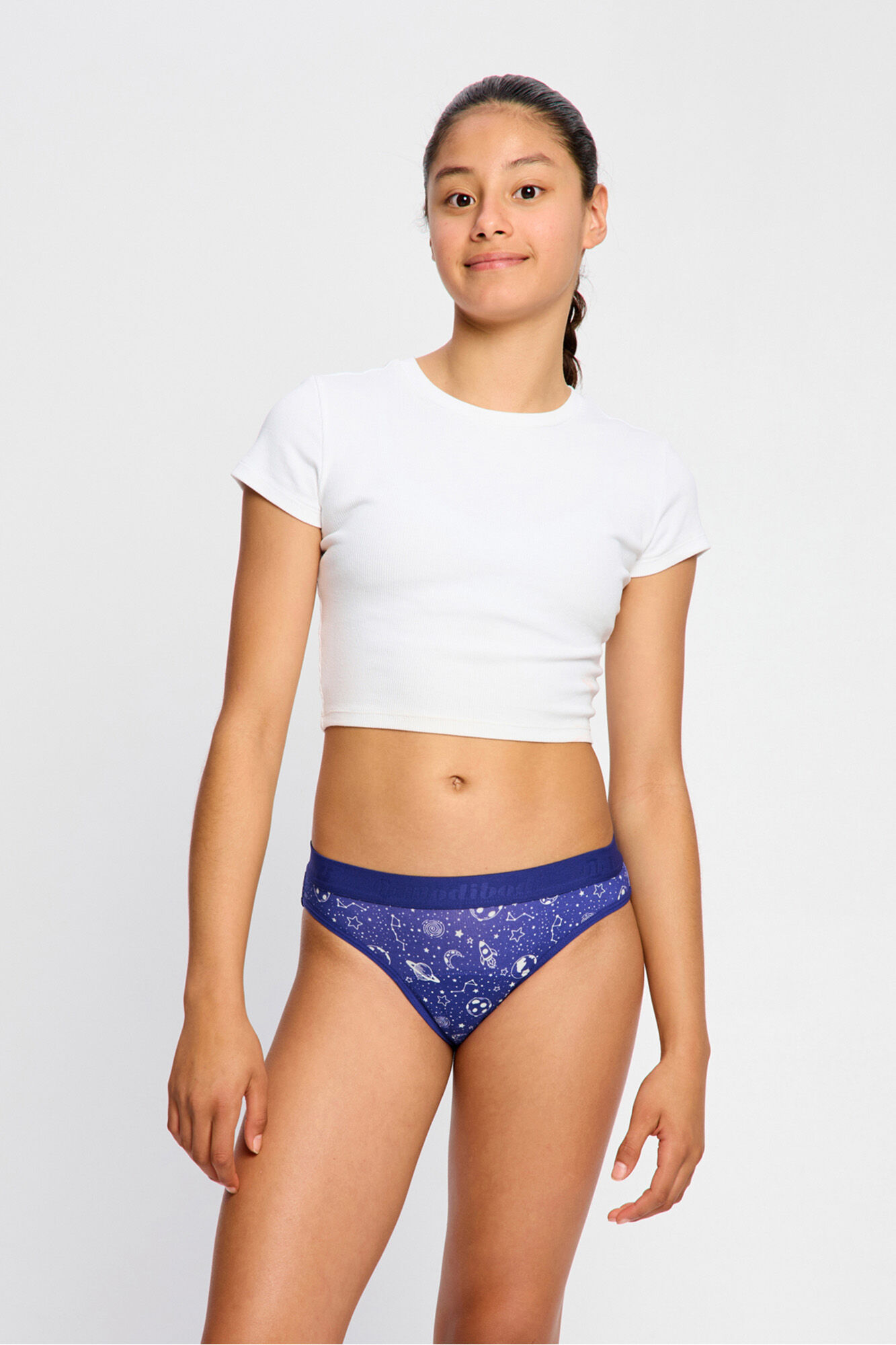 Modibodi Braga Menstrual Teen Algod&oacute;n Org&aacute;nico Flujo Abundante Blue