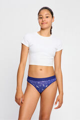 Modibodi Braga Menstrual Teen Algod&oacute;n Org&aacute;nico Flujo Abundante Blue estampado