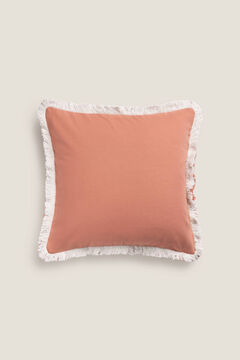 Womensecret Capa travesseiro franjas algodão 45 x 45 cm. rosa