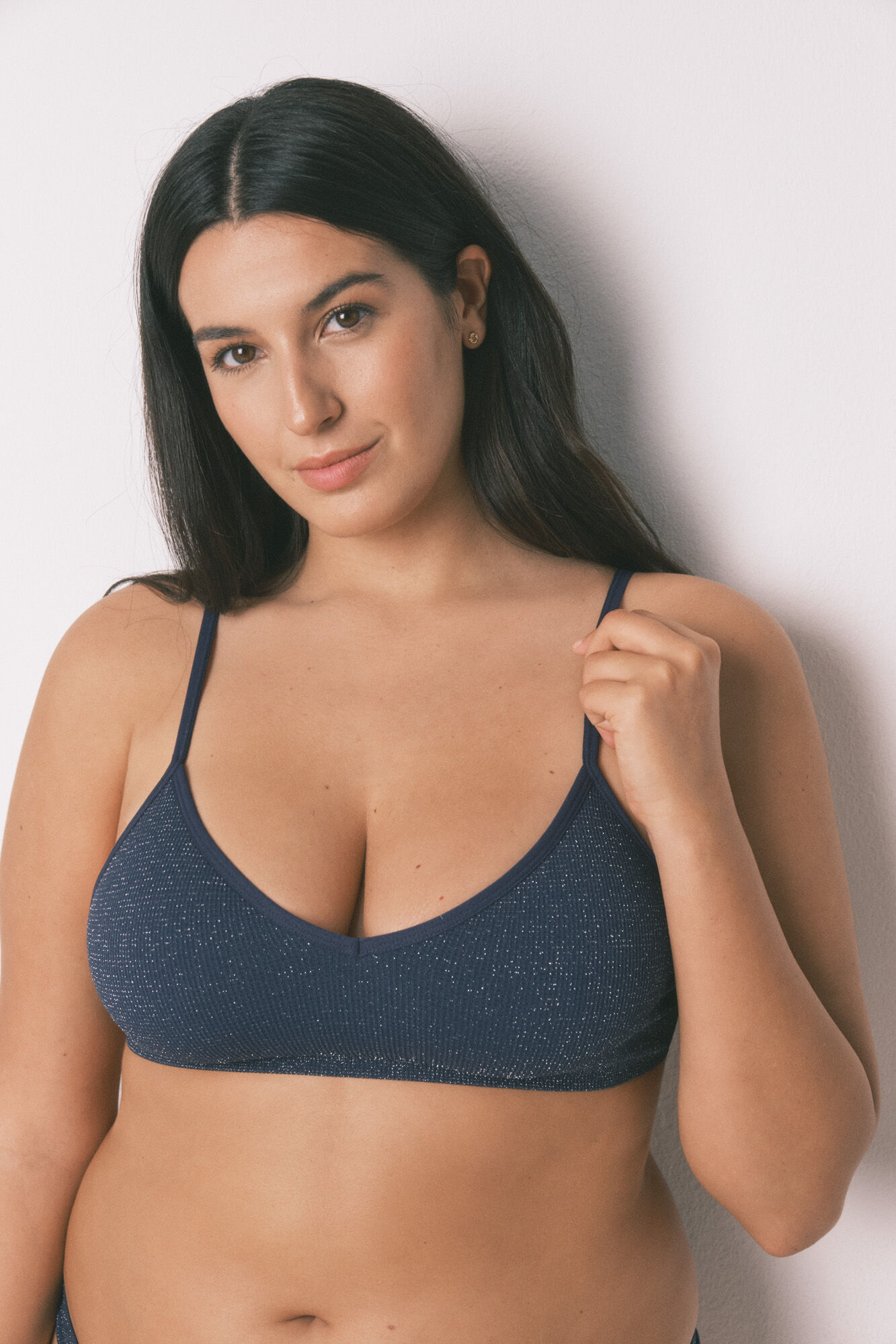 Women'secret Top canal&eacute; seamless azul lurex