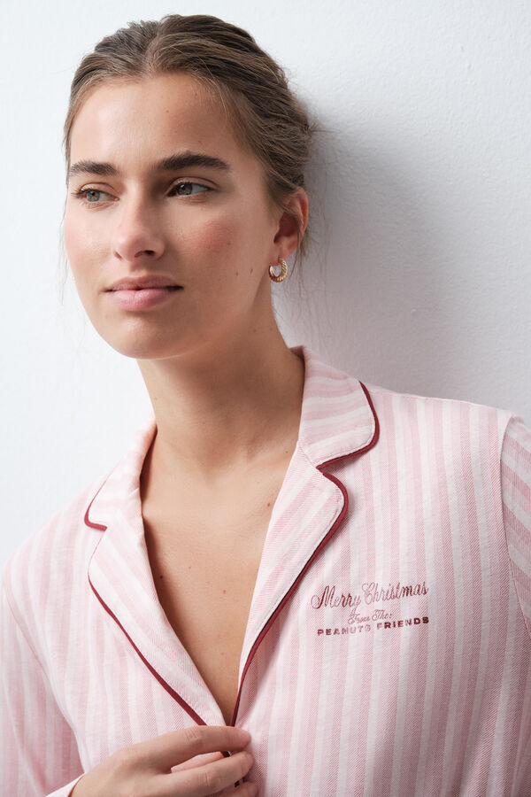 Women'secret Striped cotton classic pyjamas Peanuts pink