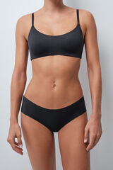 Women'secret Black classic clean cut lace panty black