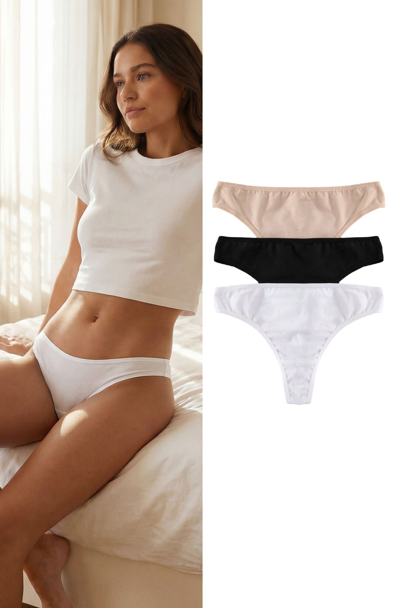 Trendyol Pack de 3 cuequinhas brasileiras