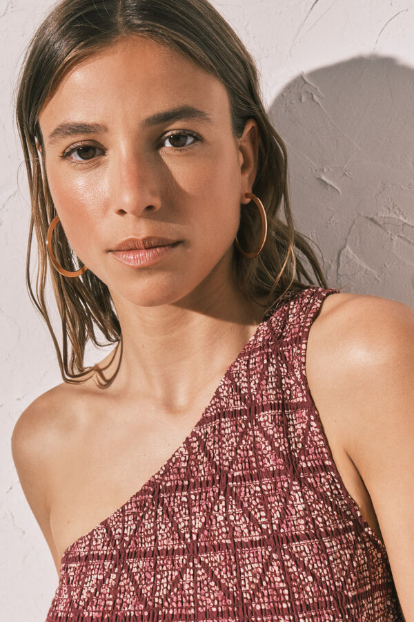 Women'secret Aszimmetrikus smock top nyomtat&aacute;s