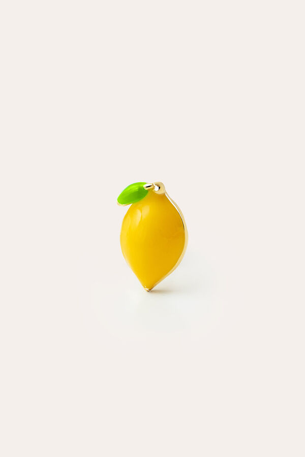 Womensecret Single Lemon gold-plated silver earring Žuta