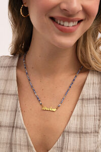 Singularu Collar Abuela Heart Cianita Acero Ba&ntilde;o Oro