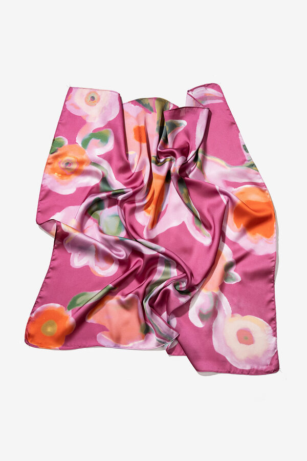 Vilanova Floral Satin-Finish Bandana Roze
