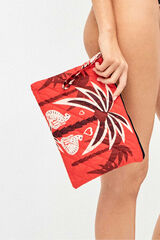 Gisela Strand-Print-Kosmetiktasche Wei&szlig;