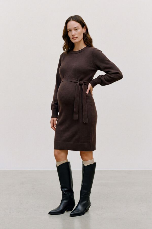 Mamalicious Maternity jersey-knit dress nude