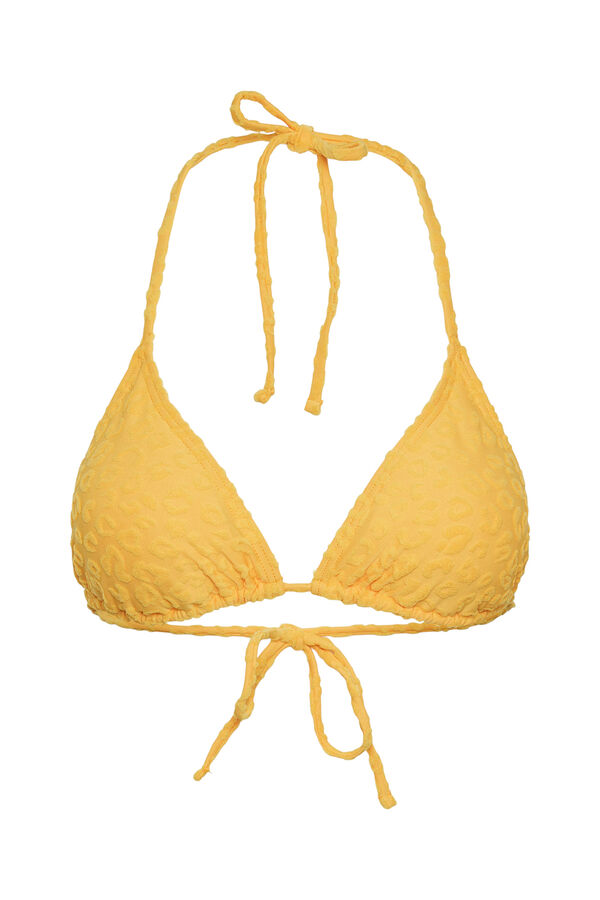 Womensecret Triangle bikini top. Double texture. Narandžasta