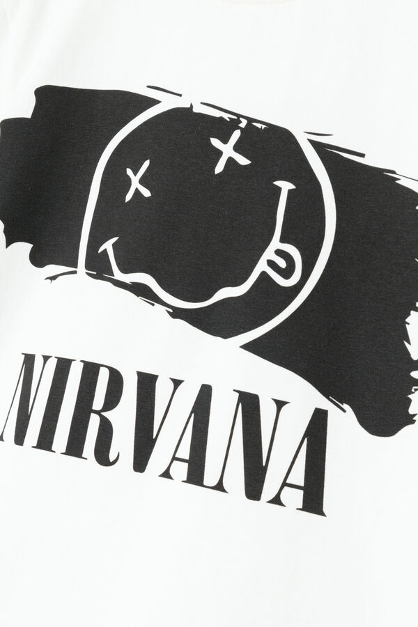 Womensecret Boys' Nirvana T-shirt Bijela