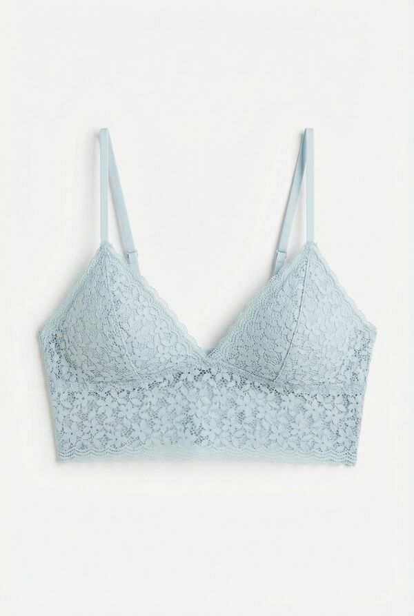 Women'secret Blue lace triangle bralette blue